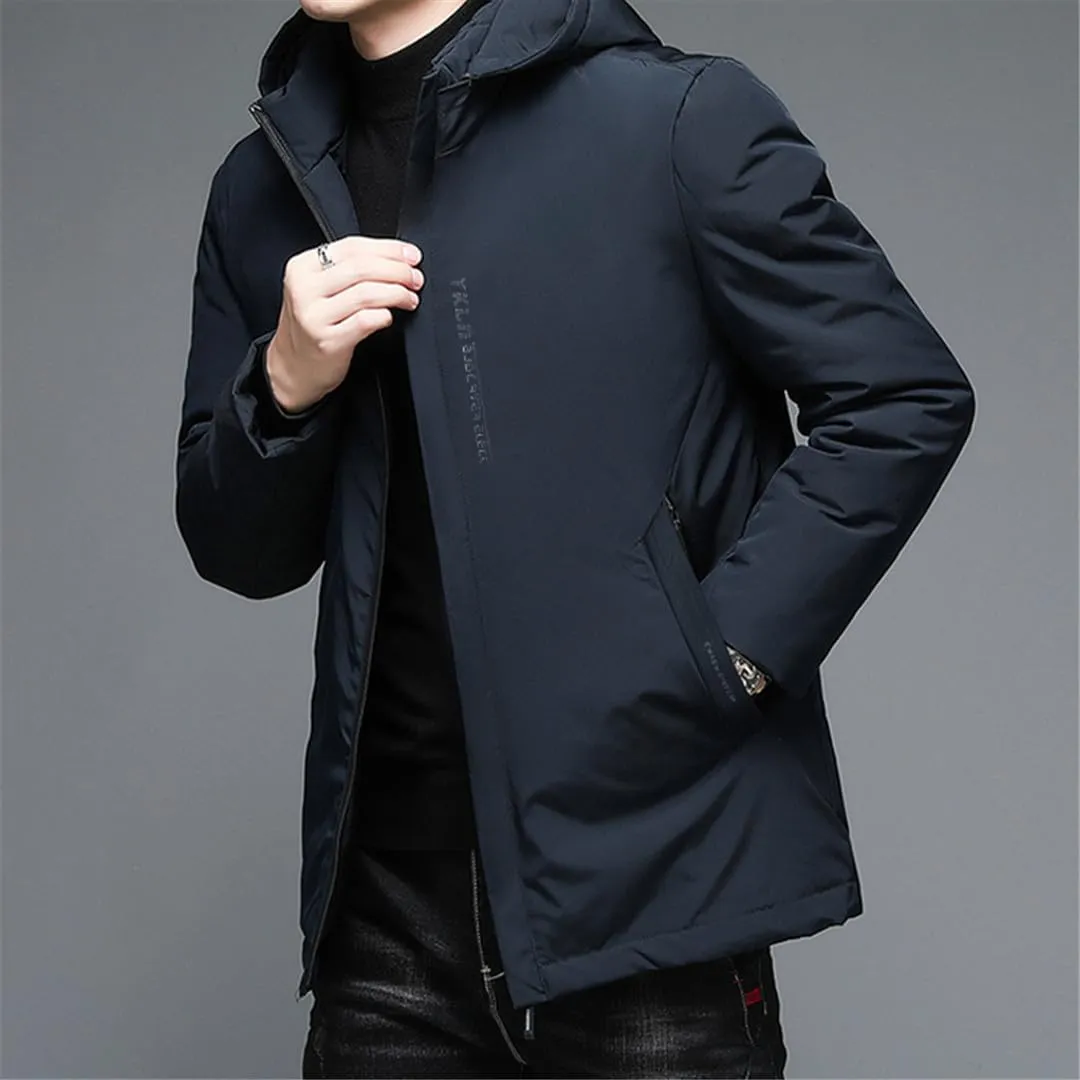 Yeuyyben Hooded Windbreaker Parkas Winter Zipper Male Casual Cotton Padded Coat Outwear Thick Youth Oversized Jacket