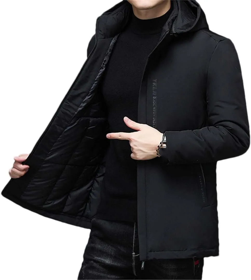 Yeuyyben Hooded Windbreaker Parkas Winter Zipper Male Casual Cotton Padded Coat Outwear Thick Youth Oversized Jacket