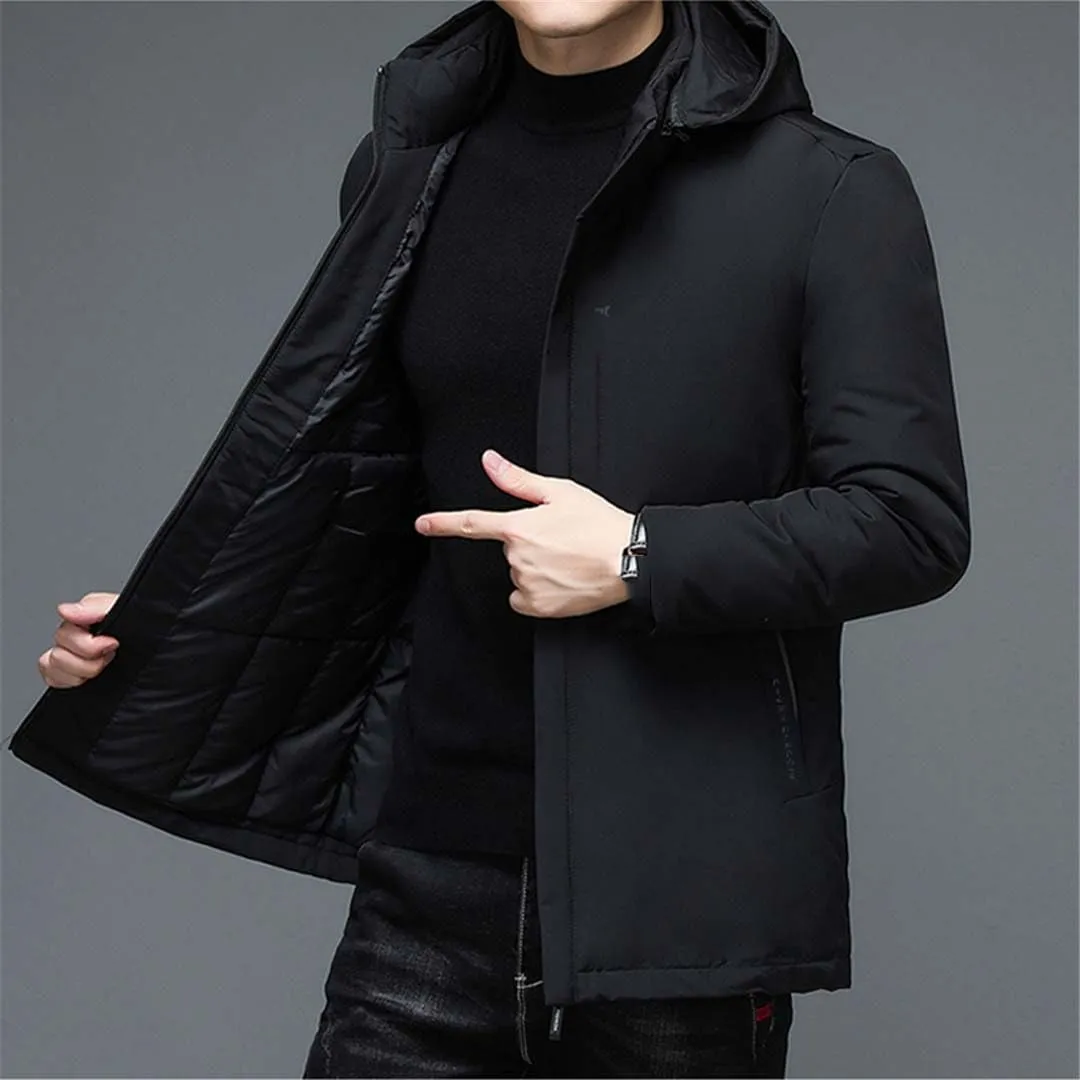Yeuyyben Hooded Windbreaker Parkas Winter Zipper Male Casual Cotton Padded Coat Outwear Thick Youth Oversized Jacket