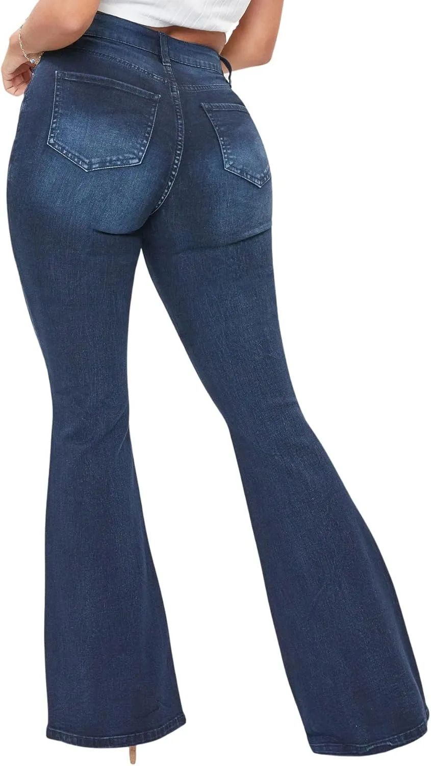YMI Women's Junior Classic High Rise Flare Jean-Regular Inseam