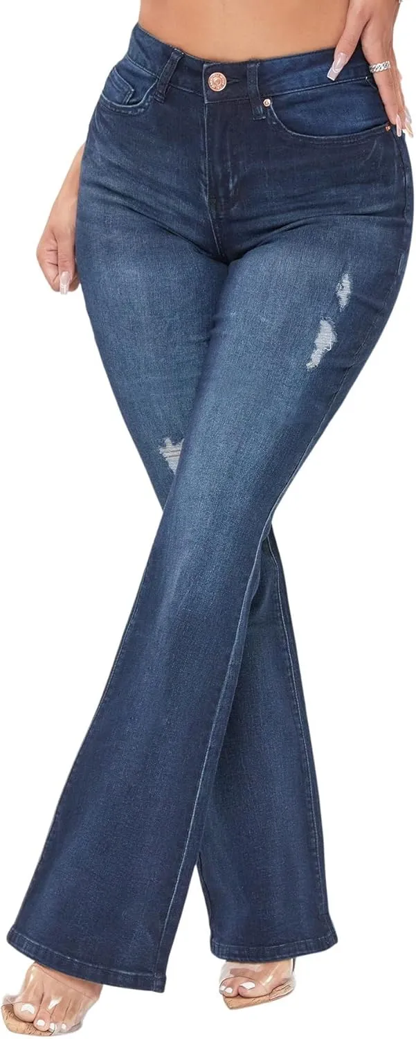 YMI Women's Junior Classic High Rise Flare Jean-Regular Inseam