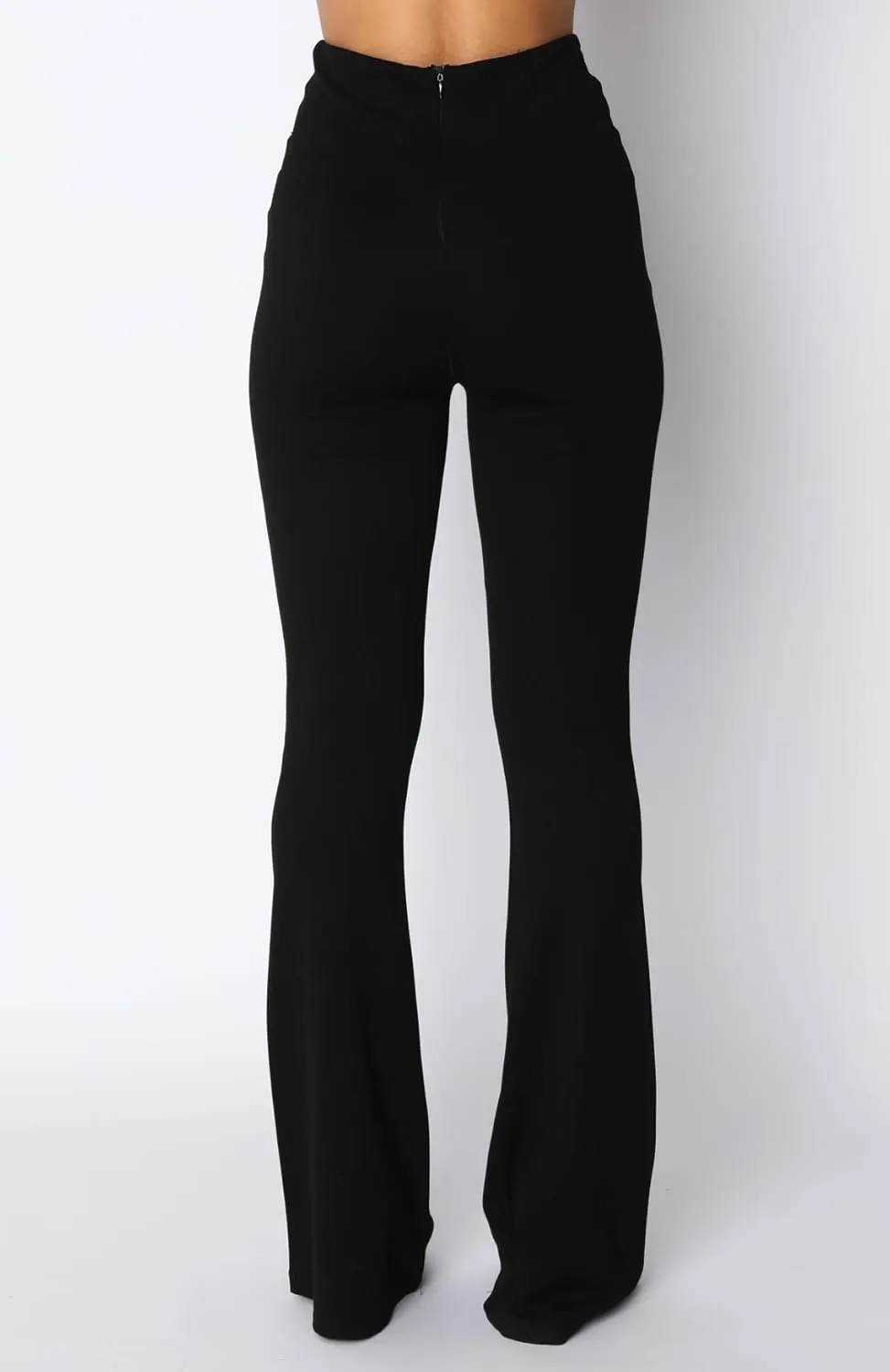 ZAFUL Women's High Waist Cut Out Ladder Bootcut Textured Flare Wide Leg Night Out Pants
