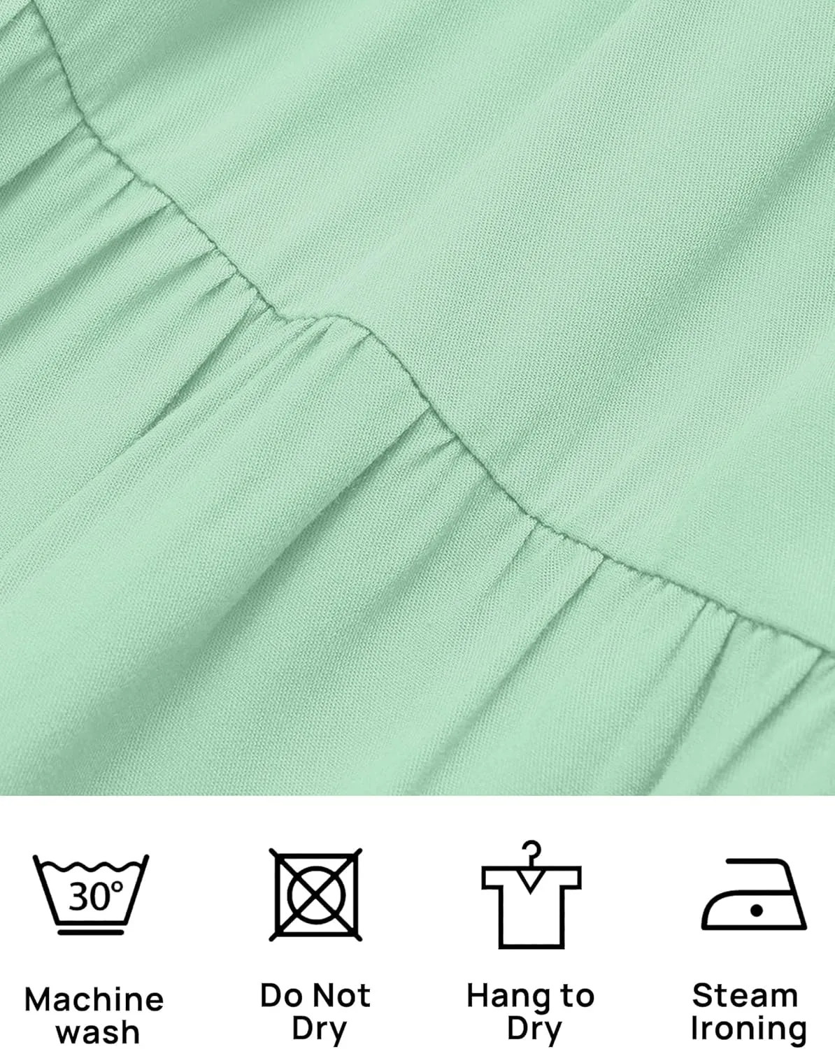 ZESICA Women's 2025 Summer Casual Flutter Short Sleeve Crew Neck Smocked Elastic Waist Tiered Midi Dress