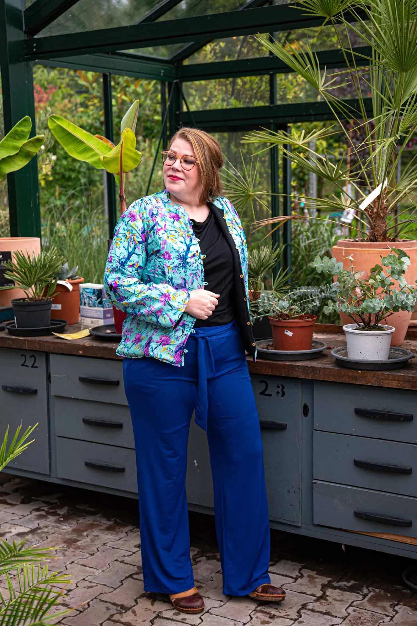 Zijden jacket- gevoerd jasje met fleece - blue birds