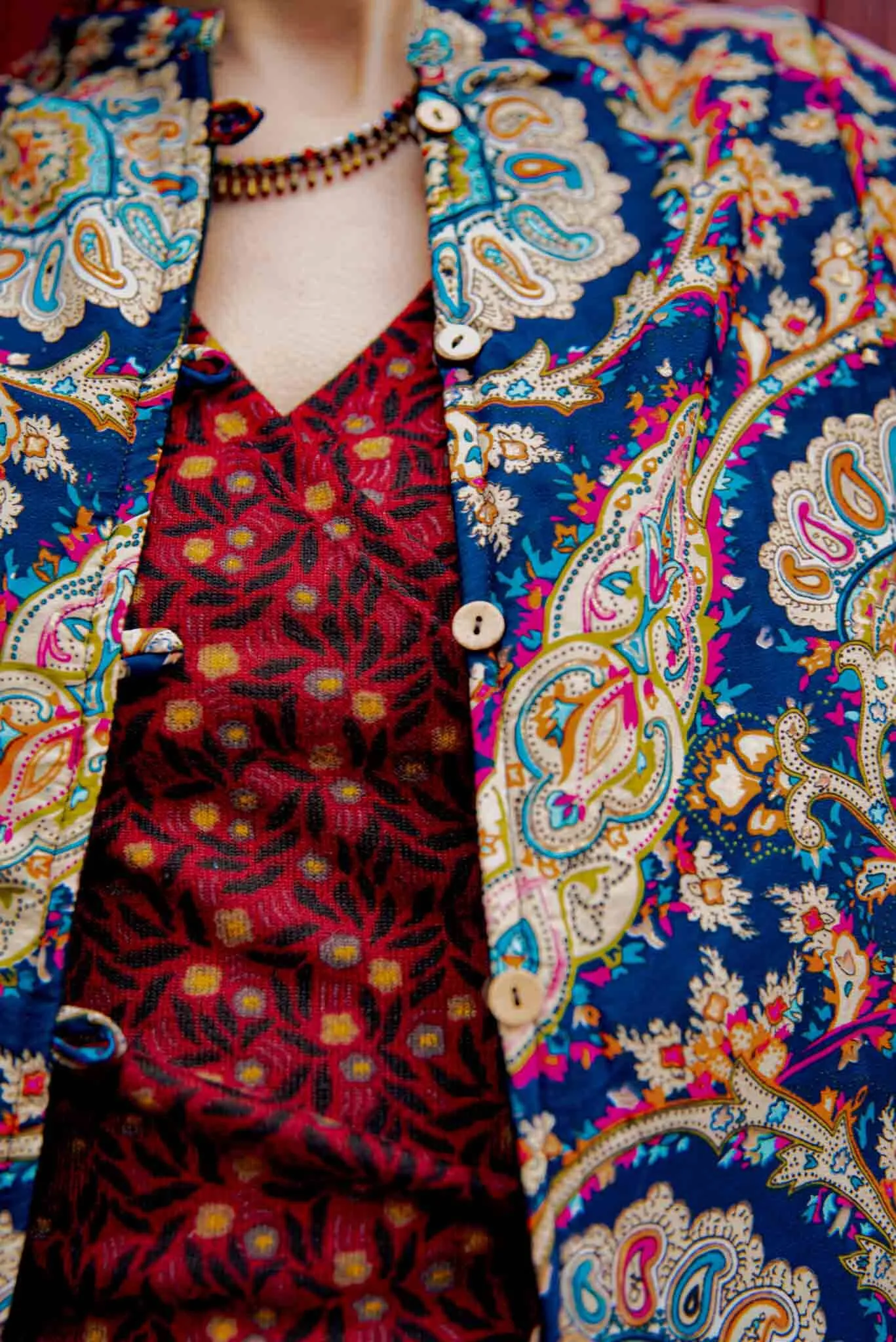 Zijden jacket- gevoerd jasje met fleece - Blue Vision