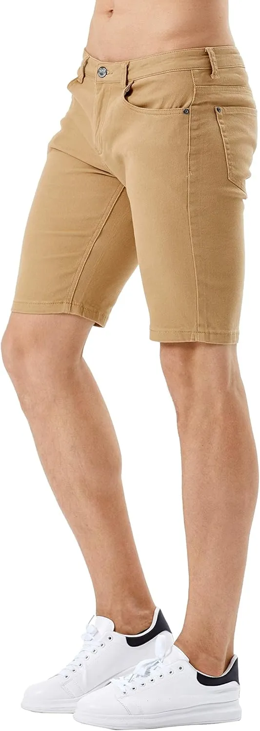 ZLZ Slim Ripped Jean Short for Men, Men's Casual Stretch Slim Fit Denim Short