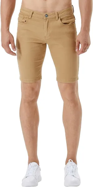 ZLZ Slim Ripped Jean Short for Men, Men's Casual Stretch Slim Fit Denim Short