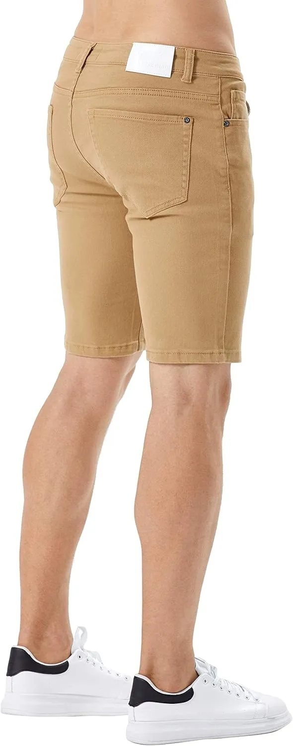 ZLZ Slim Ripped Jean Short for Men, Men's Casual Stretch Slim Fit Denim Short