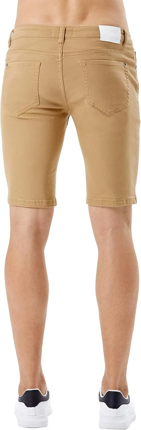 ZLZ Slim Ripped Jean Short for Men, Men's Casual Stretch Slim Fit Denim Short