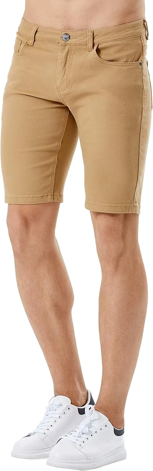 ZLZ Slim Ripped Jean Short for Men, Men's Casual Stretch Slim Fit Denim Short