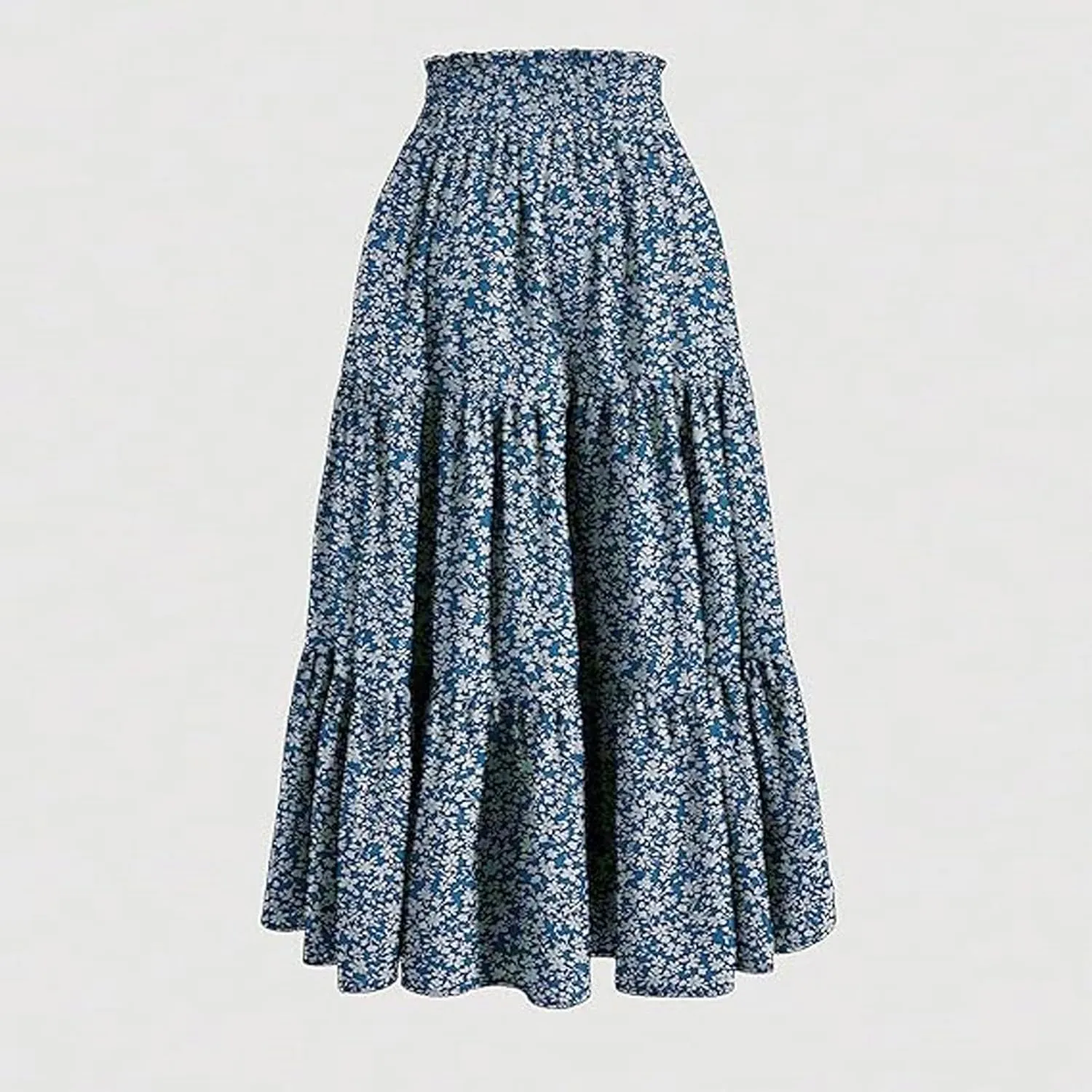 ZYXTIM Women's 2025 Bohemian Long Skirts Tiered Elastic High Waisted Summer Floral Maxi Skirt Vacation Flowy Swing Sundress